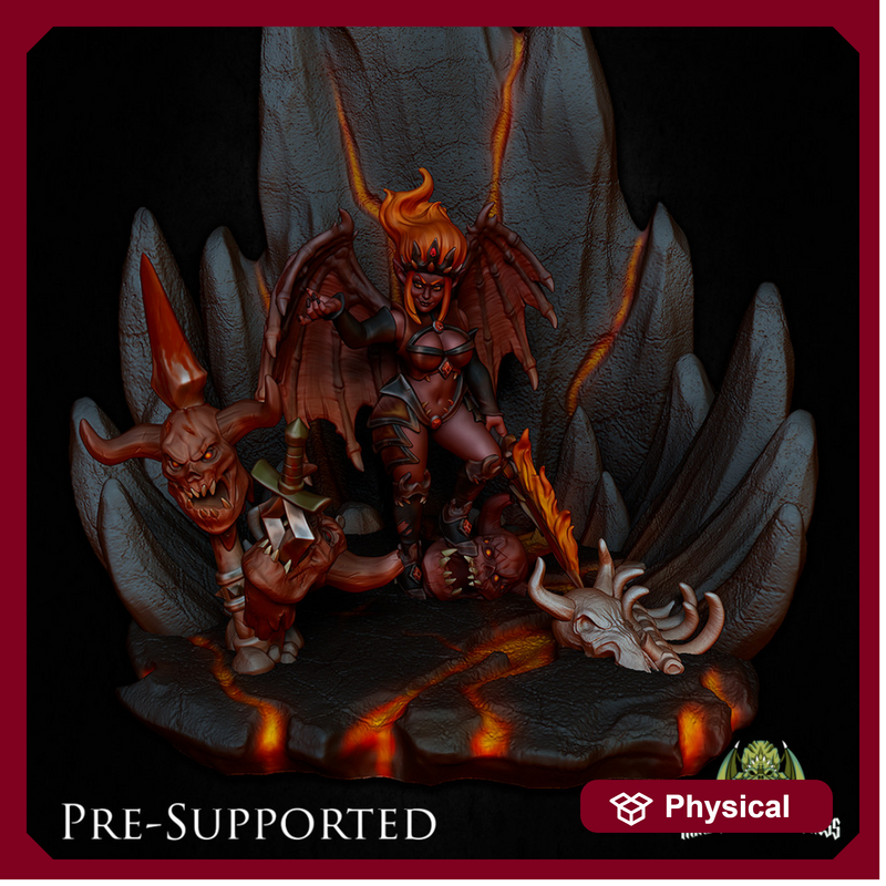 Hell Scenery [PRE-SUPPORTED] Devil Fire Lava Ground Diorama