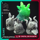 Slimes - 3x Basic Slimes -  PRESUPPORTED - Illustrated and Stats - 32mm scale