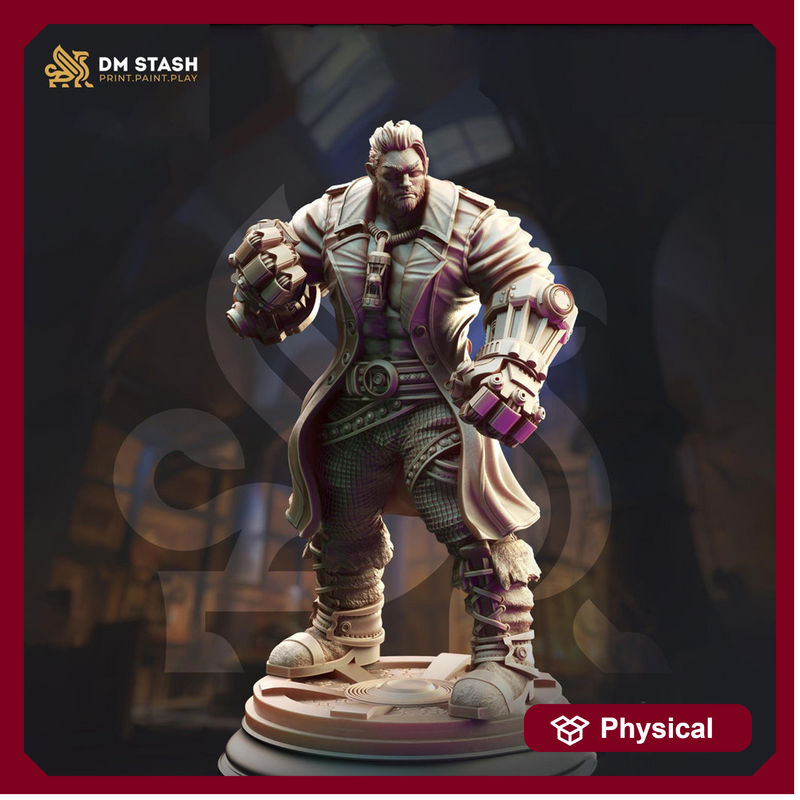 Human Artificer Armorer Mechanical Fists  PC/ NPC Mini | 28mm,32mm,54mm,75mm,100mm Scale | Dungeons and Dragons 5e  | Pathfinder | DM Stash - Only-Games