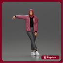 Beautiful Girl in Hijab and Jacket Leaning on the Car with Hand