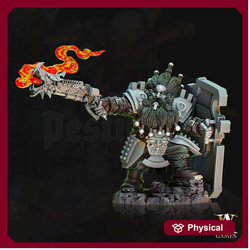 Dwarf Artillerist Artificer Resin Miniatures | Dungeons and Dragons | 28mm, 32mm, 54mm, 75mm Scales | Pathfinder | Figure for Painting| - Only-Games