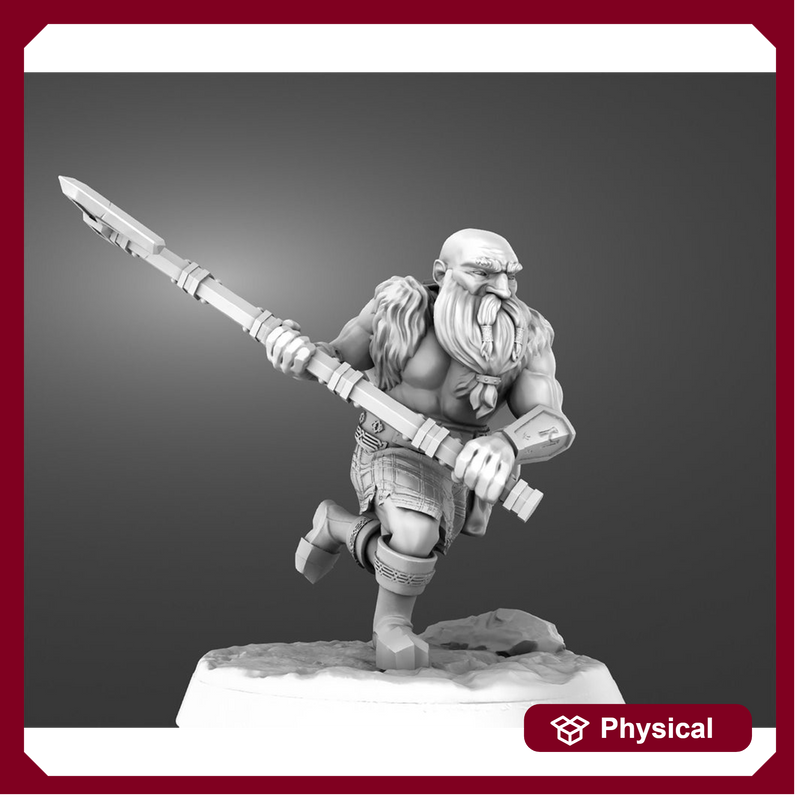 Dwarf Barbarian Fighter Ranger | Resin Miniature | 28mm Scale | 32mm Scale | 75mm Scale |Pathfinder Figure | DnD | Figurine unpainted | - Only-Games