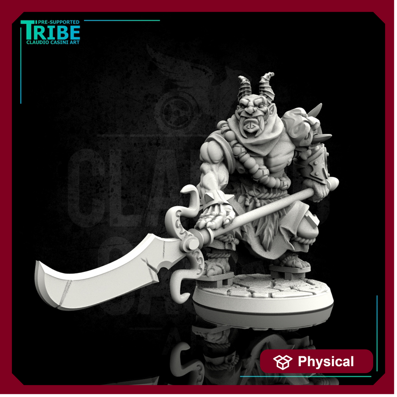 (0033) Male orc oni with halberd