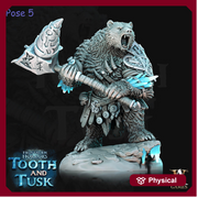 BearFolk Werebear with Axe | Available in 28mm,32mm,50mm,75mm Scales |Archvillain Games | Dungeons and Dragons |  Pathfinder | - Only-Games