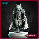 (0244) Male fox folk warrior cleric with a complete armor and a sword