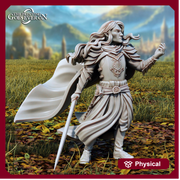 Elf Fighter Eldritch Knight, Paladin | Unpainted Miniature | 28mm, 32mm,54mm,75mm, 100mm Scales | Pathfinder Figure | DnD | RPG Figurine  | - Only-Games