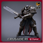 Paladin Knight Templar Unpainted Miniature | 28mm, 32mm,54mm,75mm, 100mm Scales | Dungeons and Dragons | Pathfinder | Lord of The Print - Only-Games