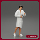 man in bathrobe standing