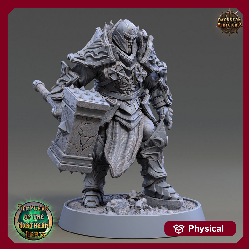Oath of  Devotion Paladin Unpainted  | 28mm, 32mm, 54mm, 75mm Scales | 100mm Tall | Dungeons and Dragons | Pathfinder | Daybreak Miniatures - Only-Games