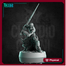(0315) Male undead zombie skeleton warrior with two hand sword