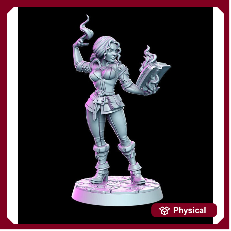 Female Wizard Sexy Pinup  | 28mm Scale | 32mm Scale | 75mm Scale  - Player Character Mini - Minis - D&D 5e - Pathfinder Sexy Figurine - Only-Games