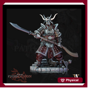Samurai Demon, Undead Fighter, Senshi Unpainted Miniature D&D 5e  | 28mm,32mm,54mm,75mm,100mm Scales | Dungeons and Dragons | Pathfinder | - Only-Games