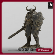 Oathbreaker Paladin, Fighter,Soldier Sword and Shield, DnD Unpainted Miniature| 28mm, 32mm,54mm,75mm,100mm Scales | Dungeons & Dragons - Only-Games