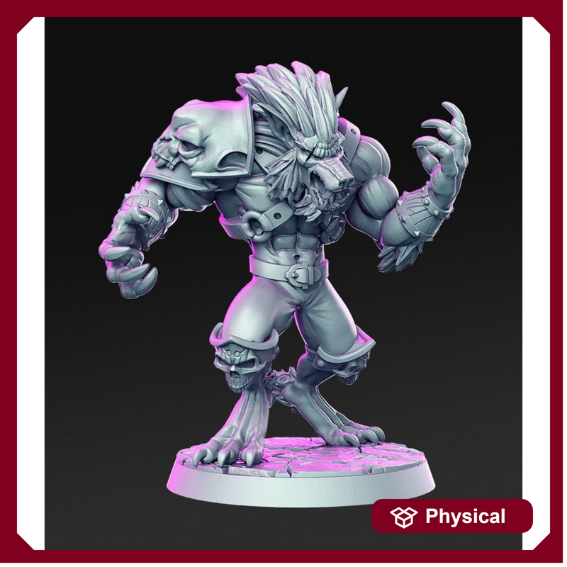 Werewolf | 28mm and 32mm Scale | Werewolf Miniature | Dungeons and Dragons Miniatures Lycan | Pathfinder Miniatures | Figurine | DnD Mini | - Only-Games