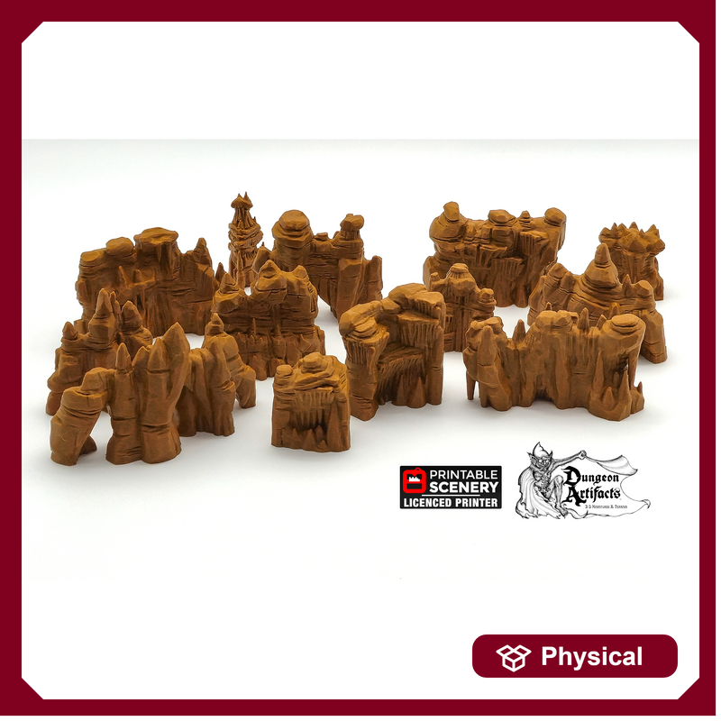 Grotto Walls - Clorehaven and the Goblin Grotto - Printable Scenery Wargaming Terrain D&D, DnD