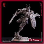 Fighter Knight Paladin  | 28mm, 32mm,54mm,75mm,100mm Scales | Player Character Mini Minis -D&D 5e Pathfinder Figurine |Flesh of Gods - Only-Games