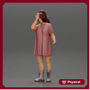 Young Beautiful Girl wearing long Shirt and boots Surprised