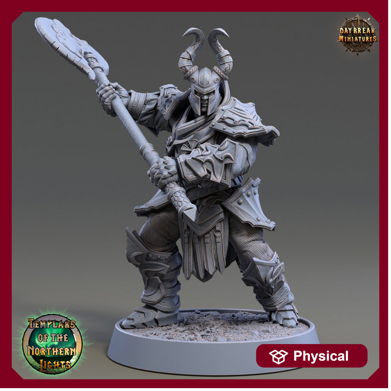 Oath of  Conquest Paladin, Cleric Unpainted Miniature | 28mm, 32mm, 54mm 75mm Scales | Dungeons and Dragons Pathfinder | Daybreak Miniatures - Only-Games