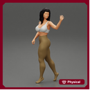 Beautiful woman in a pants walking