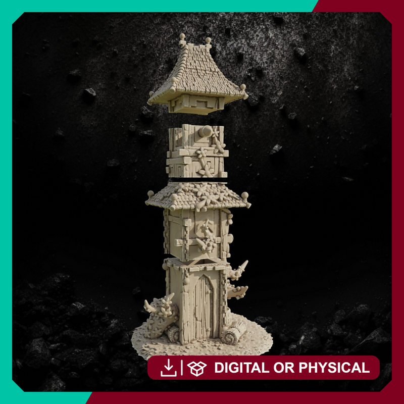 Wood Tower - Fantasy Terrain STL, DnD & Wargaming Scenery