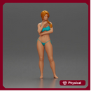 Woman in Bikini Posing Thoughtfully with Hand on Her Chin