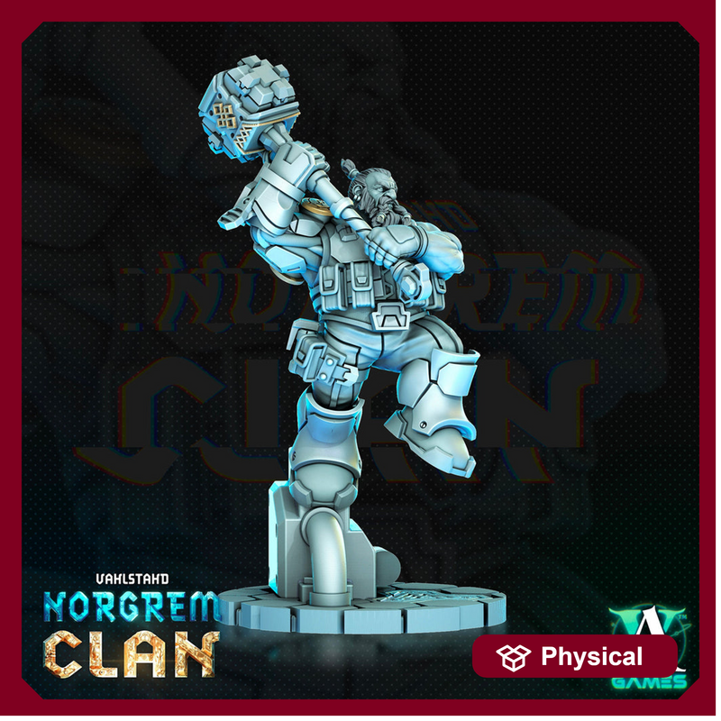 Norgrem Raider - Vahlstahd | Sci-Fi Miniature| 28mm,32mm Scales | 54mm, 75mm TALL | Collector Resin Mini for Painting | Archvillain Games - Only-Games