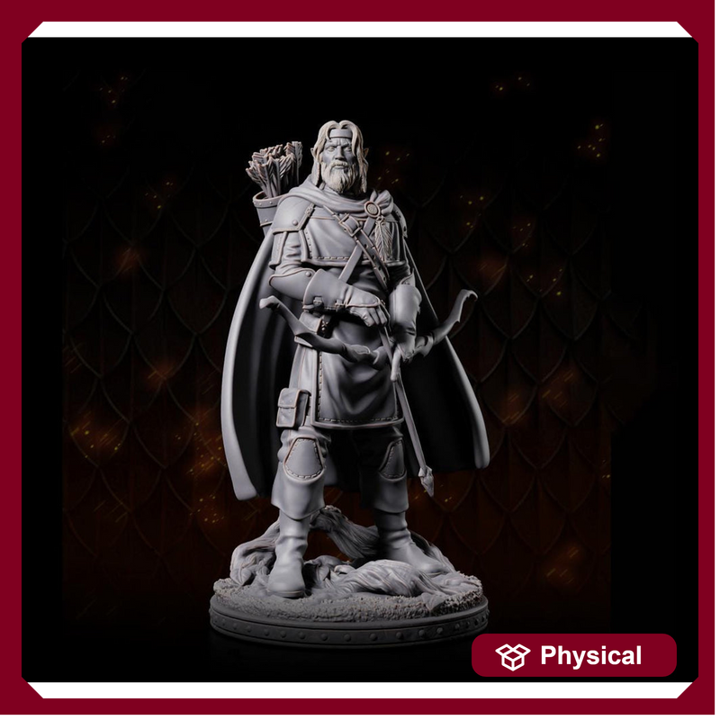 Half-Elf Male Ranger Fighter PC / NPC Miniature | 28mm,32mm,54mm,75mm,100mm Scales | Dungeons and Dragons | Pathfinder | Role playing Figure - Only-Games