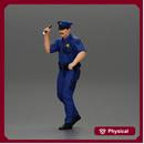 Police man walking  Searching With Flash Light