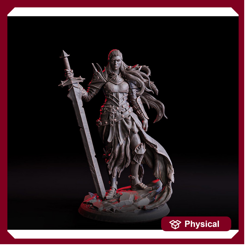 Female Human Paladin, Fighter PC NPC Unpainted Miniature | 5 Sizes /Scales | D&D 5e - Only-Games