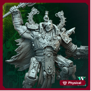 Sci-Fi Orc Warlord Miniature | Cybernetic Armored Commander with Axe | UNPAINTED Resin Wargame Figure - Only-Games