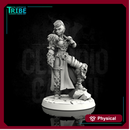 (0071) Female human half-orc tiefling elf barbarian viking with axe