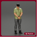 handcuff man in cap standing