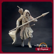 Human Ranger Fighter with Spear | Miniature | 28mm Scale | 32mm Scale | 75mm Scale | Pathfinder Figure | DnD | Ranger Figurine unpainted | - Only-Games