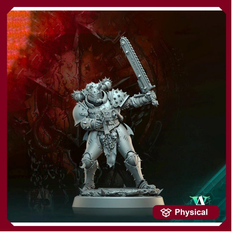 Sci-Fi Miniature Chaos Space Knight, Orbita Hellscape Legions Marauder | 28mm,32mm, 54mm, 75mm,100mm Scales | Resin Mini | Archvillain Games - Only-Games