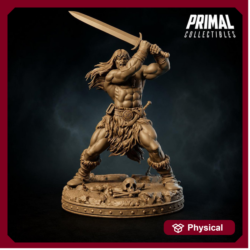 Human Barbarian Greatsword Miniature | Tribal Berserker Warrior | Unpainted Resin DnD Pathfinder - Only-Games