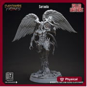 Saraula Fallen Angel Demon|28mm, 32 mm,54mm,75mm,100mm Scale |  Resin Miniature | Dungeons and Dragons | Pathfinder | D&D 5e | Clay Cyanide - Only-Games