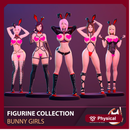 FIGURINE COLLECTION / BUNNY GIRLS / 5 PIECES