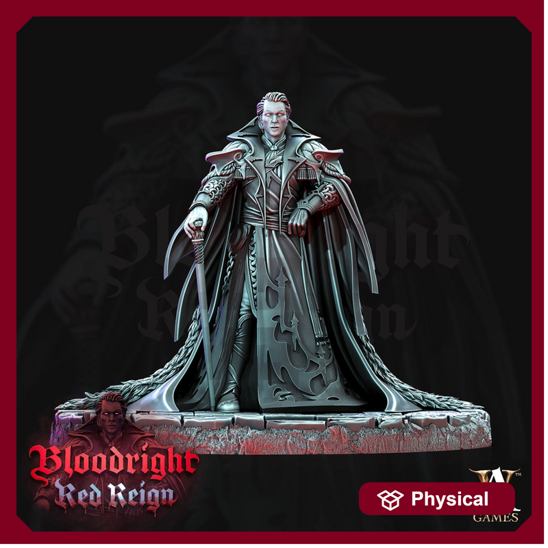 Vampire Lord Strahd Standing | 28mm, 32mm, 75mm Scale | Undead Dungeons and Dragons 5e Miniatures | Pathfinder | Figurine | DnD Mini | - Only-Games