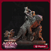 Lizardman mounted on Dinosaur  | 28mm, 32mm, Wargame Proxy Scales, 165mm long | Archvillain Games | Dungeons and Dragons 5e Pathfinder | - Only-Games