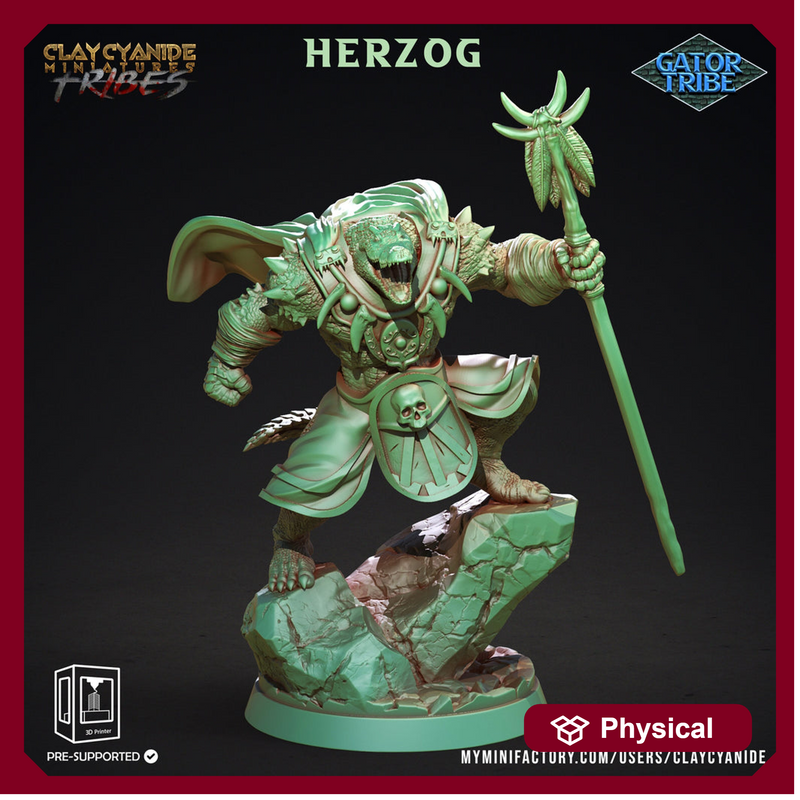 Crocodilian Cleric, Druid, Lizardfolk Lizardman | 4 Sizes /Scale Resin Miniature | Dungeons and Dragons Miniatures - Only-Games