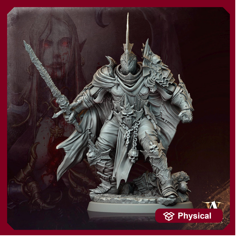 Undead Knight, Death Knight, Oathbreaker Paladin | 28mm,32mm, 54mm ,75mm,100mm Scale | Dungeons & Dragons Miniature Pathfinder Role Playing - Only-Games