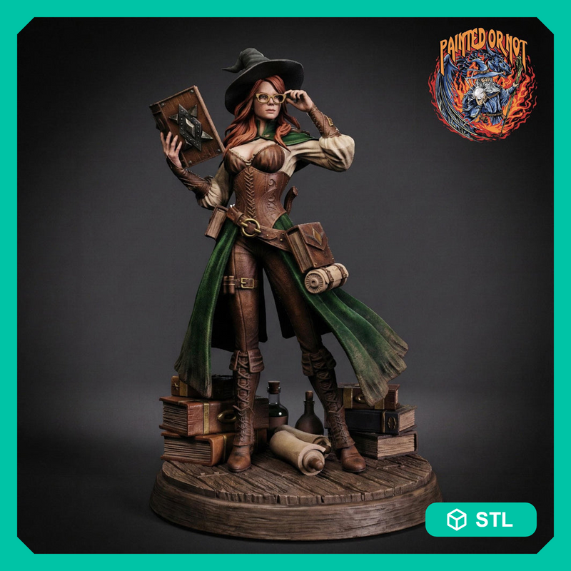 Witch Wizard Miniature STL | Arcelin Hat Pose | Digital Download - Only-Games