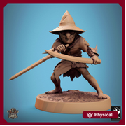 Goblin Dual Swords Fighter | D&D 5e UNPAINTED | 28mm, 32mm,54mm,75mm, 100mm scale| Pathfinder | Figure for Painting| Rescale Miniatures - Only-Games