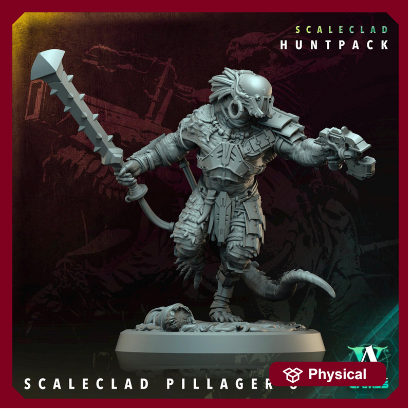 Sci-Fi Miniature Alien Shapers, Scaleclad Pillager | 28mm,32mm, 54mm, 75mm,100mm Scales | Resin Mini | Archvillain Games - Only-Games