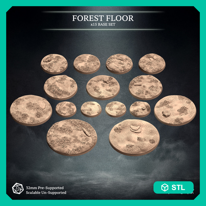 Forest Floor Scenic Base Set - x15 Unique Bases