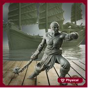 Swashbuckler Pirate Fighter Morningstar | Sea encounter | 28mm, 32mm,54mm,75mm,100mm Scales | Player Character D&D 5e Pathfinder Figurine - Only-Games