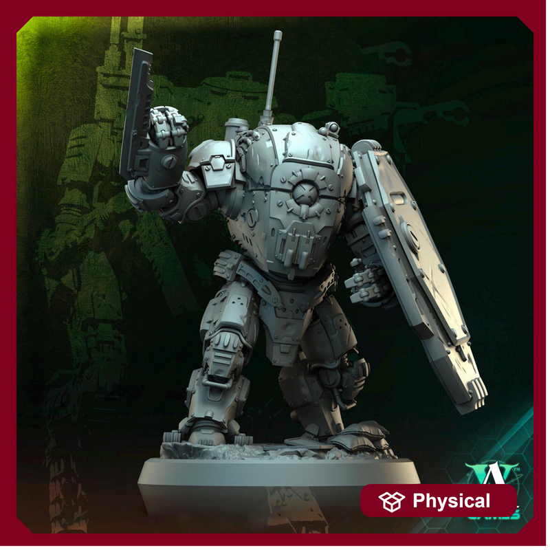 Sci-Fi Heavy Terminator Battle Mech Unpainted Resin | 40mm, 50mm, 65mm 80mm BASE SIZES | Argo Bulwark Morior Invictus | Archvillain Games - Only-Games