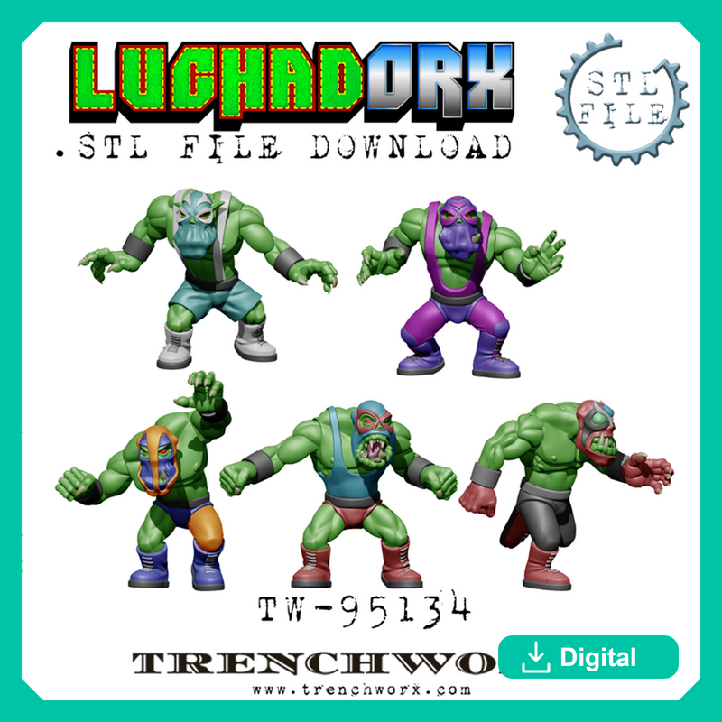 LuchaDOrx Orc Wrestlers .STL - Only-Games