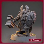 Dwarf Duergar Fighter Hammer and Shield | Unpainted D&D| 5 Sizes /Scale | Pathfinder - Only-Games