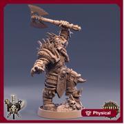 Orc Fighter Barbarian Battle Axe | Scales: 28mm | 32mm | 75mm |  Megaboss | Dungeons and Dragons | Pathfinder | - Only-Games